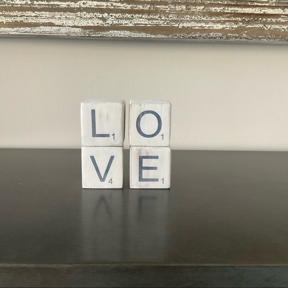LOVE Scrabble Blocks Home Decor